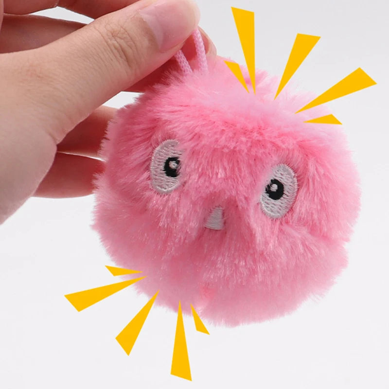 Smart Cat Toys Interactive Ball Plush Electric Catnip Training Toy Kitten Touch Sounding Pet Product Squeak Toy Ball Cat Play