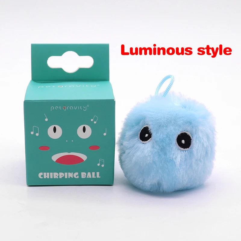 Smart Cat Toys Interactive Ball Plush Electric Catnip Training Toy Kitten Touch Sounding Pet Product Squeak Toy Ball Cat Play