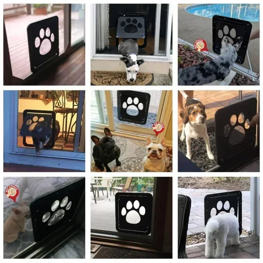 Pet Door for Dogs Cats - Auto Lock, Weatherproof, Easy Install for Wall/Door, Quiet, Durable PVC, Fits Small to Large Pets