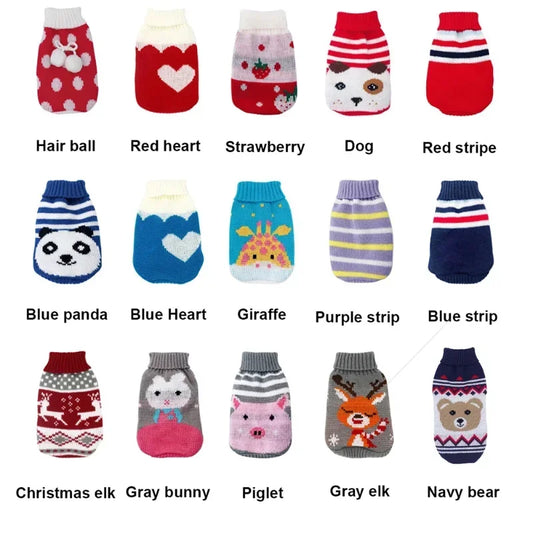Dog Stripes Sweaters Winter Knitting Pet Sweater for Medium Large Dogs Christmas Elk Big Dog Clothes Labrador Pullovers Costume