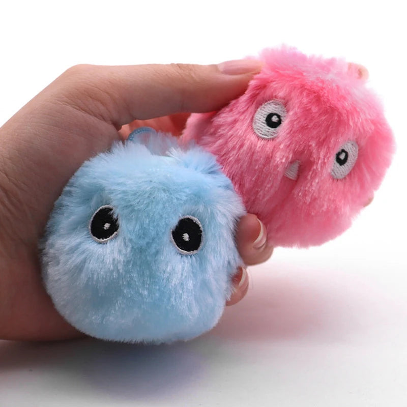 Smart Cat Toys Interactive Ball Plush Electric Catnip Training Toy Kitten Touch Sounding Pet Product Squeak Toy Ball Cat Play