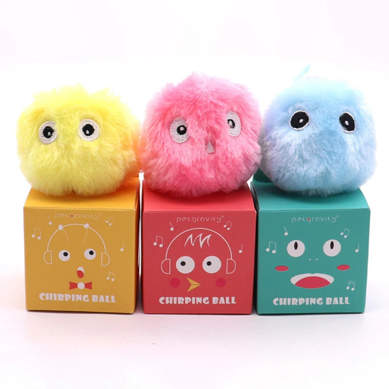 Smart Cat Toys Interactive Ball Plush Electric Catnip Training Toy Kitten Touch Sounding Pet Product Squeak Toy Ball Cat Play