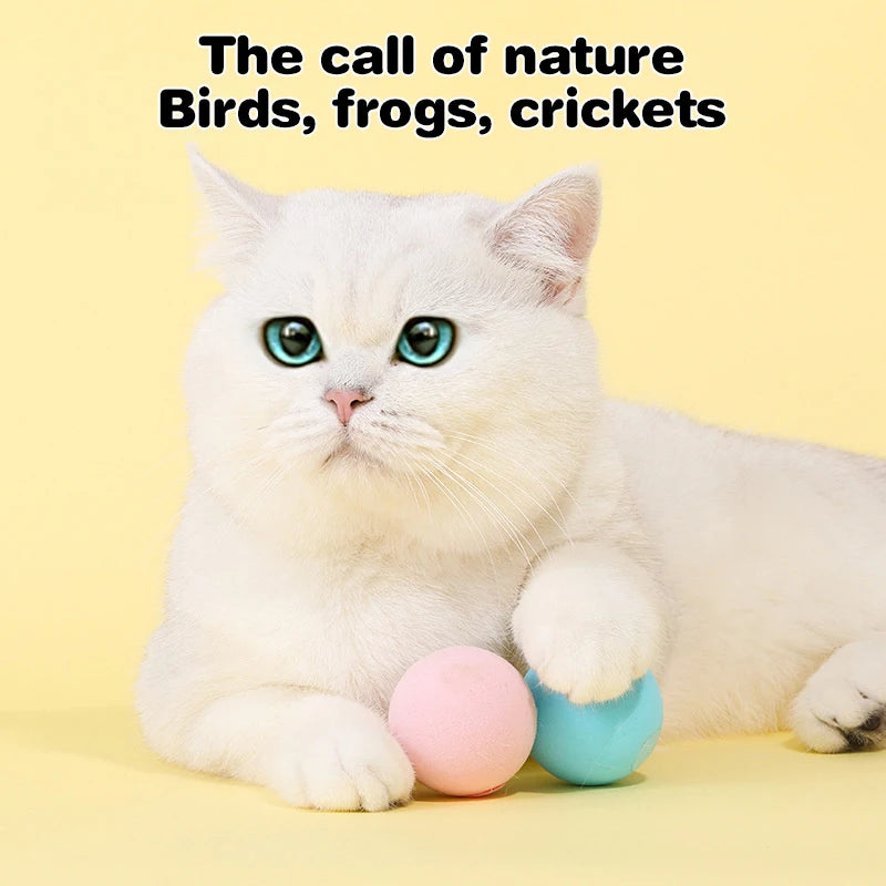 Smart Cat Toys Interactive Ball Plush Electric Catnip Training Toy Kitten Touch Sounding Pet Product Squeak Toy Ball Cat Play