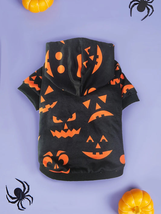 Halloween Pets Hooded Winter Warm Dog Sweatshirt Costume Pumpkin Puppy Hoodies Lightweight Doggies Clothes Apparel