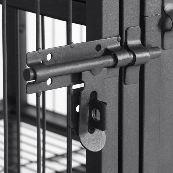 Heavy Duty Dog Crate: 52Inch Extra Large Pet Raised Metal Cage with Removable Divider - Doggy Kennel Training Playpen House